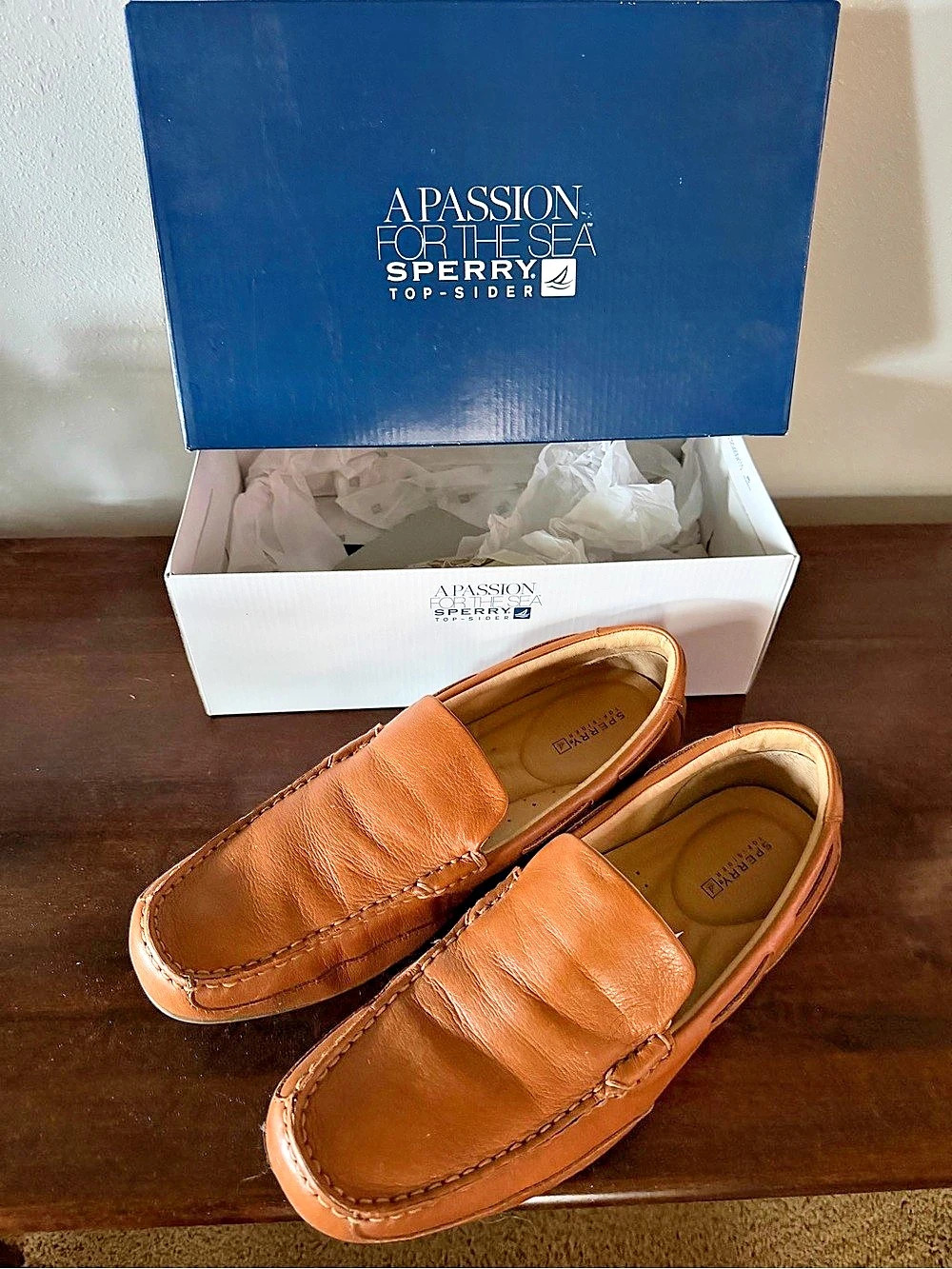 Sperry Navigator Venetian Men's Leather Boat Shoes Brown US 11 M Like New